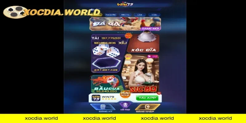 Xóc đĩa Win79 có tỷ lệ thưởng cao, giao diện đẹp